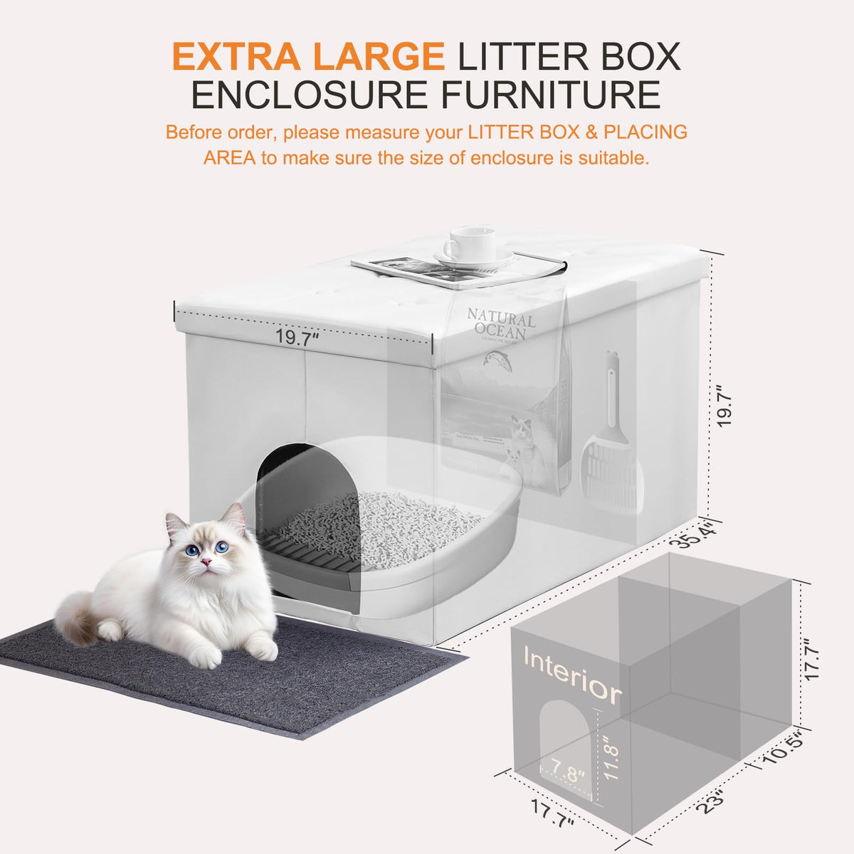 Extra Large Cat Litter Box Enclosure K366