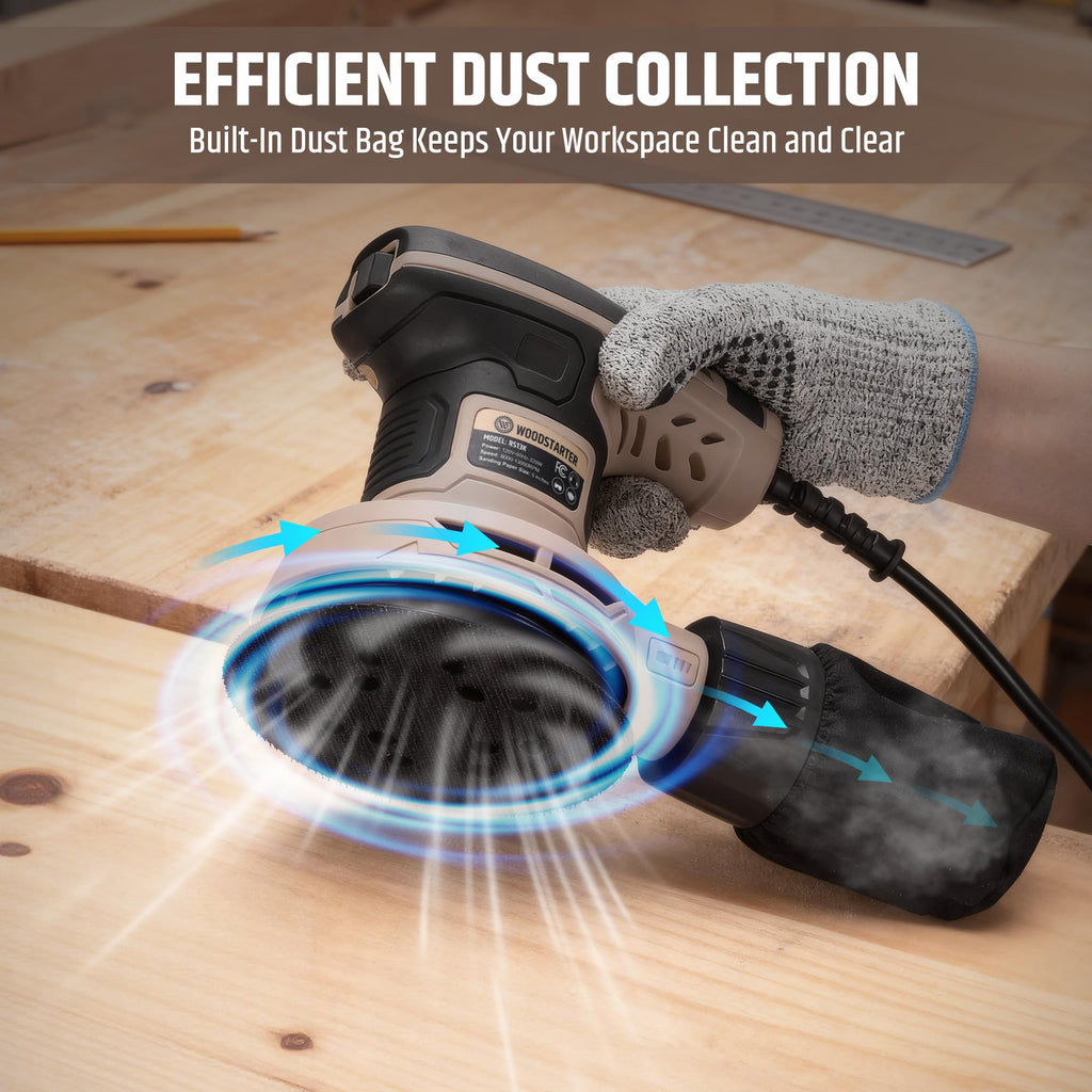5-Inch Variable Speed Random Orbital Sander with Dust Bag M1054