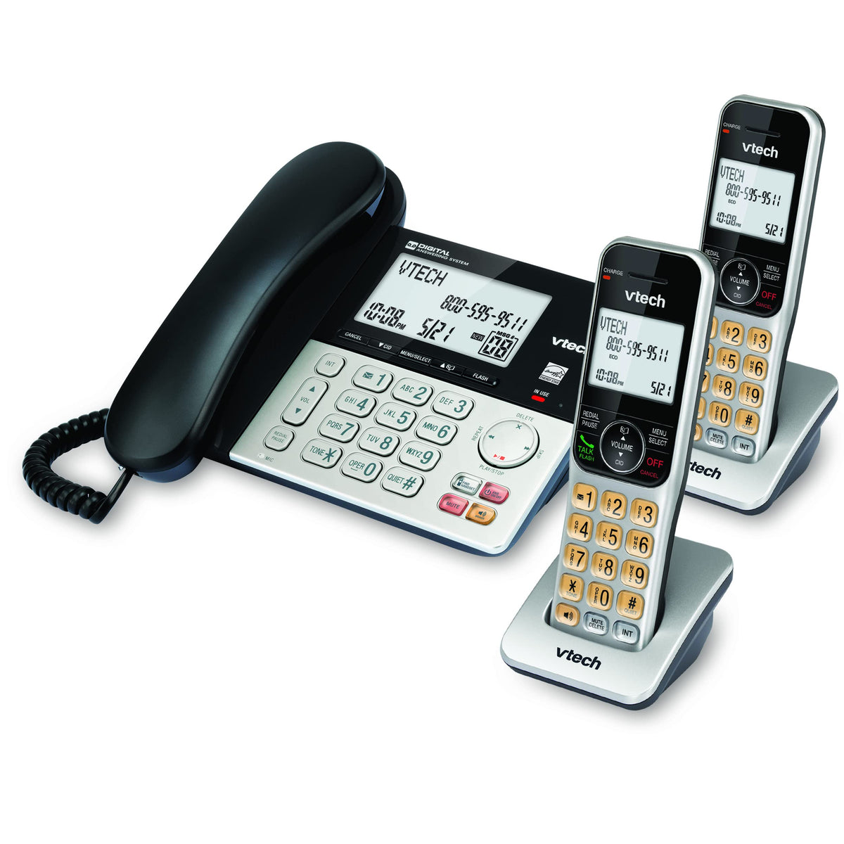 Corded/Cordless Phone System with 2 Handsets S224666