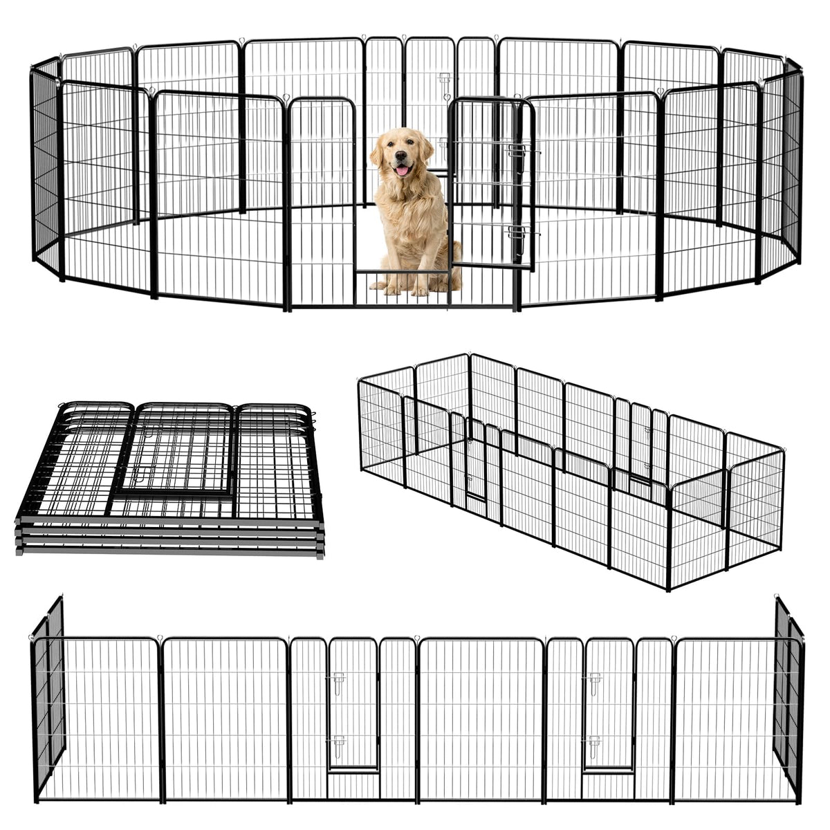 40 Inch 16 Panels Metal Dog Playpen N20261