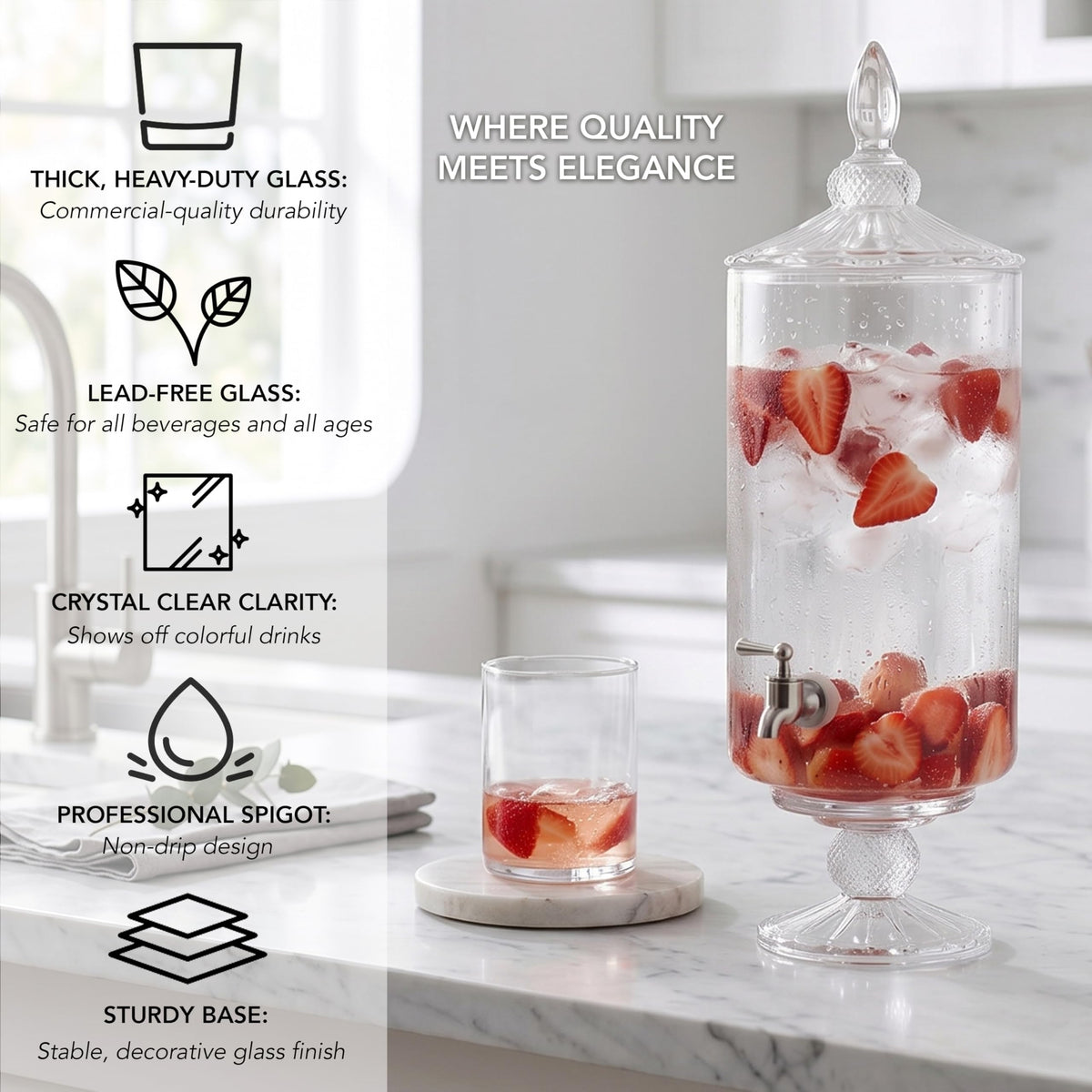 Glass Beverage Dispenser 2 Gal H62657