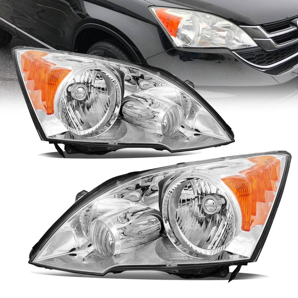 Halogen Headlight Assembly with Chrome Housing Amber Reflector T6826