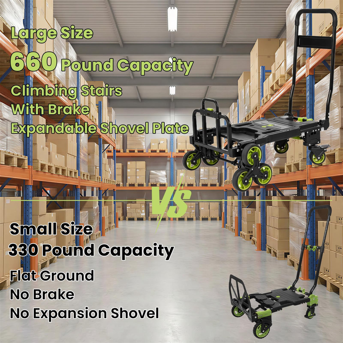 3 in 1 Convertible Folding Hand Truck with Brakes E63811