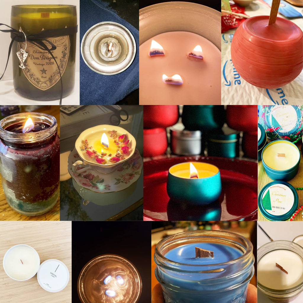50PCS Crackling Wooden Candle Wicks with Metal Base M607