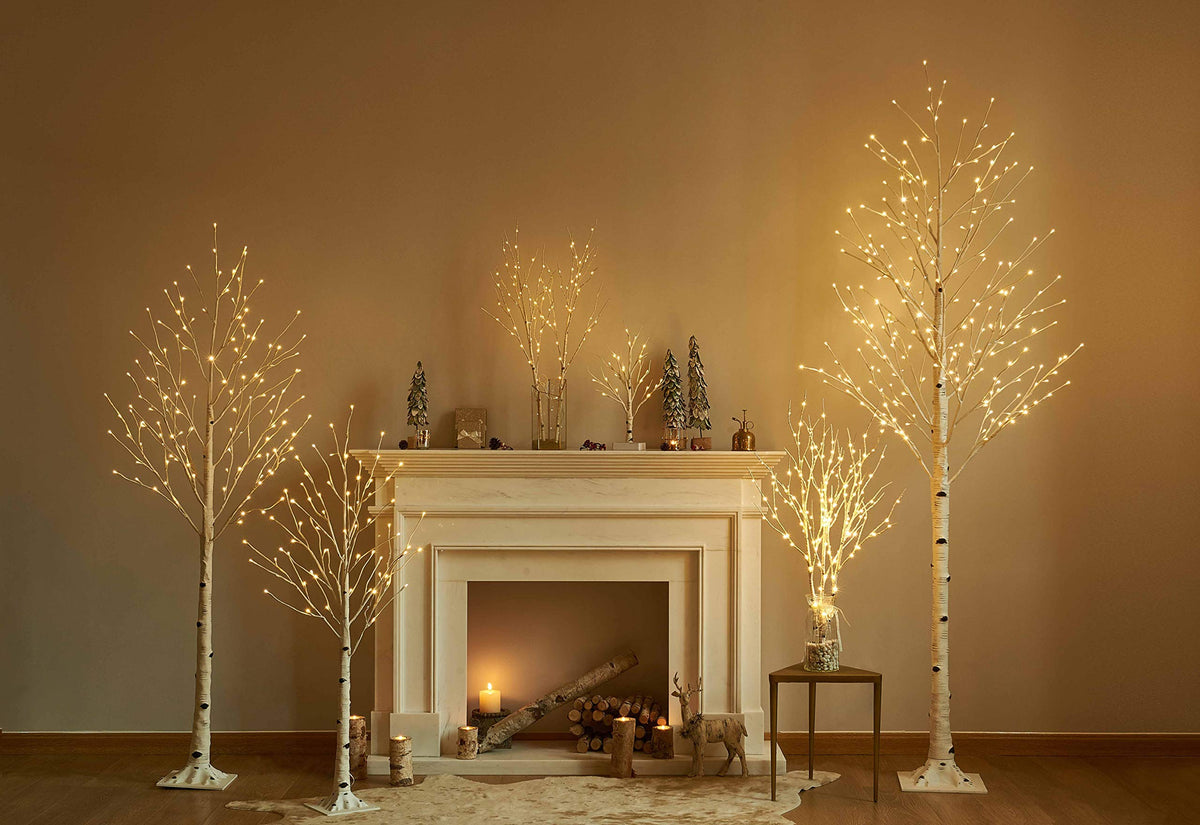 Lighted Birch Tree 8FT 240 Warm White Lights J9571