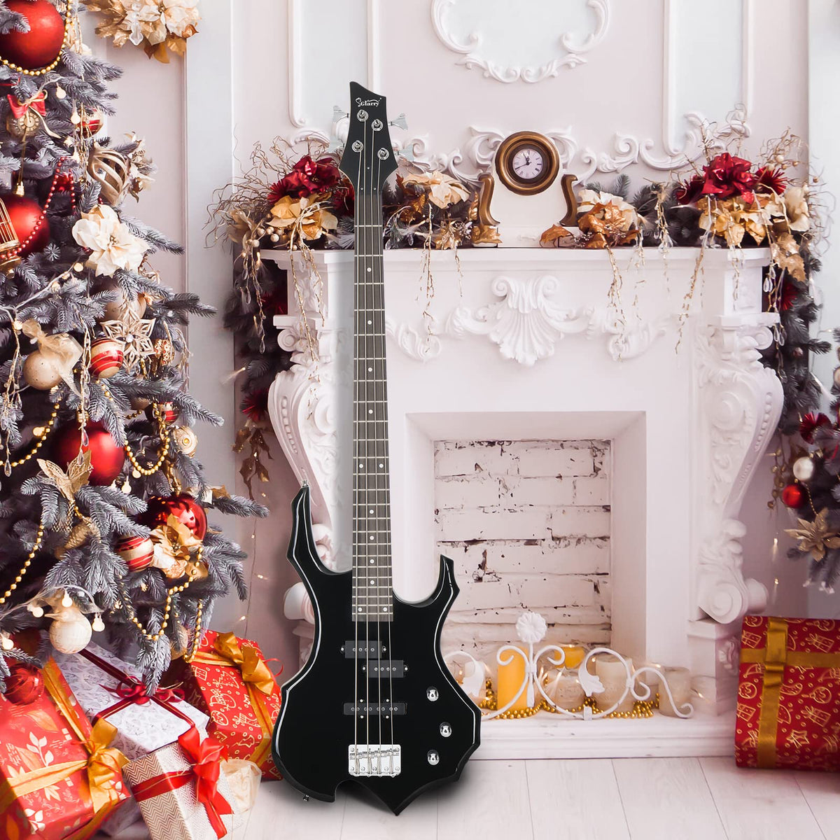 Electric Bass Guitar 4 Strings Full Size Right Hand with Bag N196