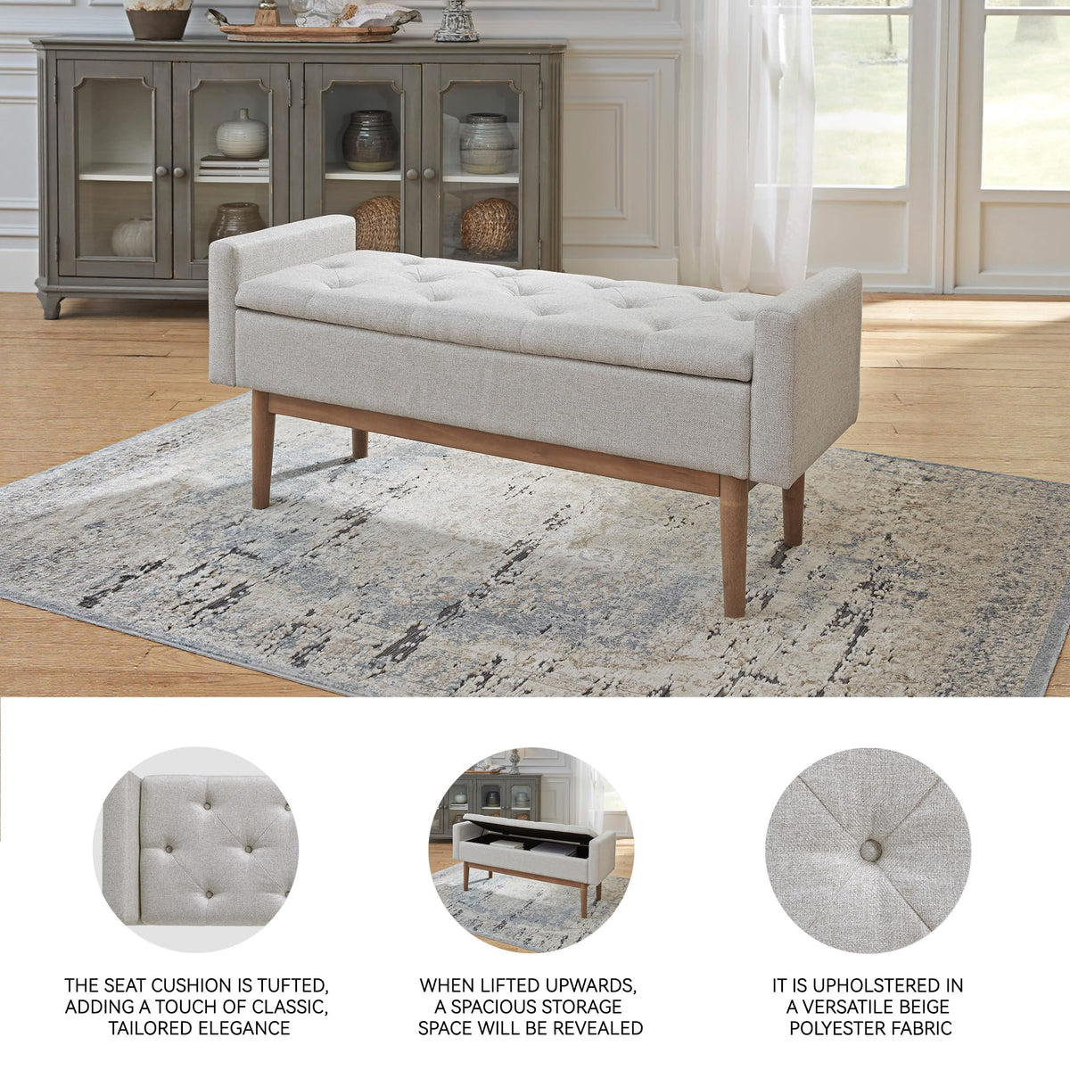 Upholstered Storage Bench W940