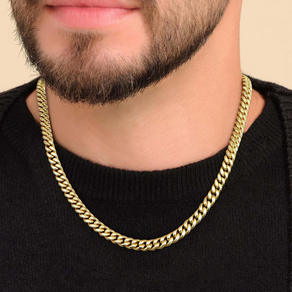 Gold Cuban Link Chain 5-14mm Stainless Steel Q693