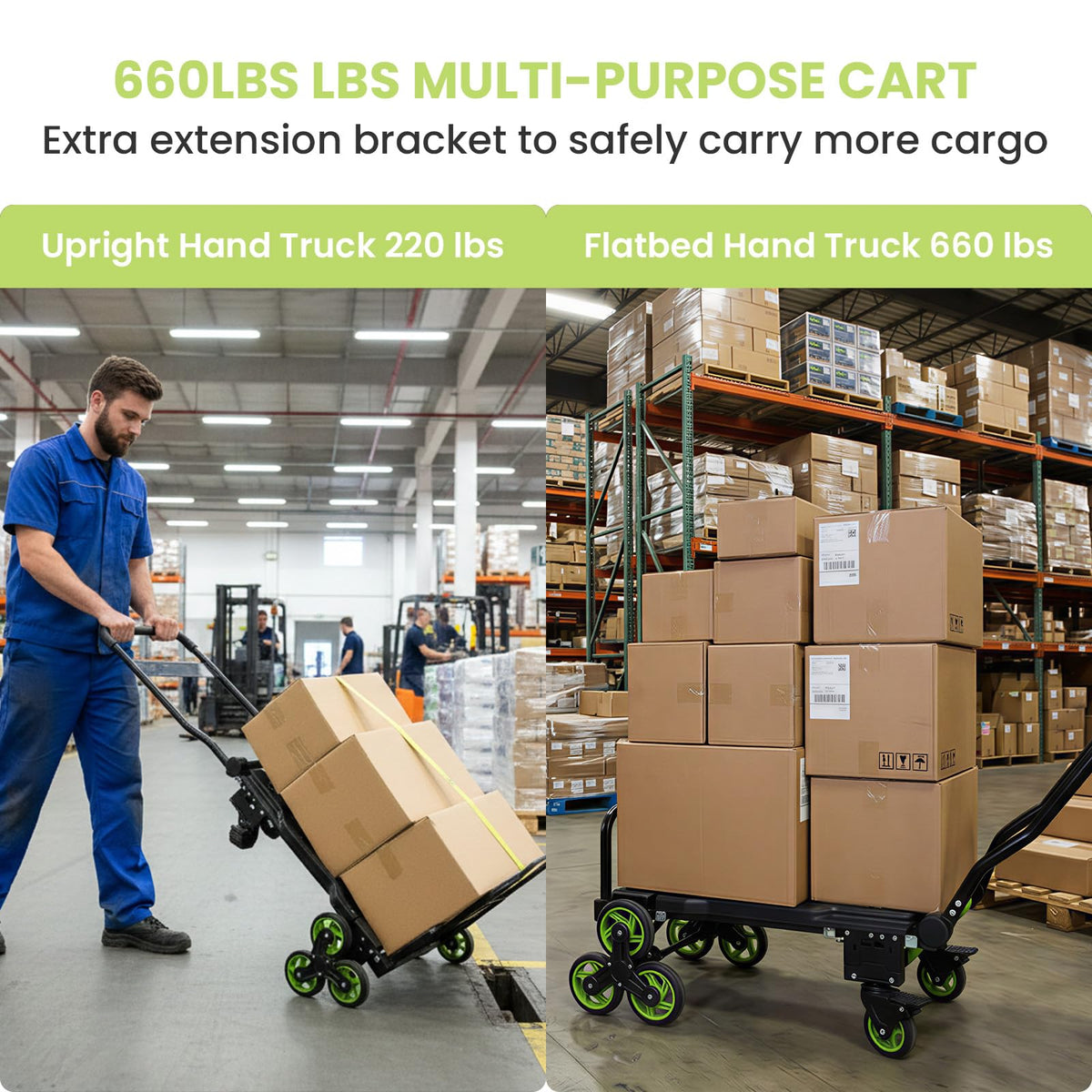 3 in 1 Convertible Folding Hand Truck with Brakes E63811