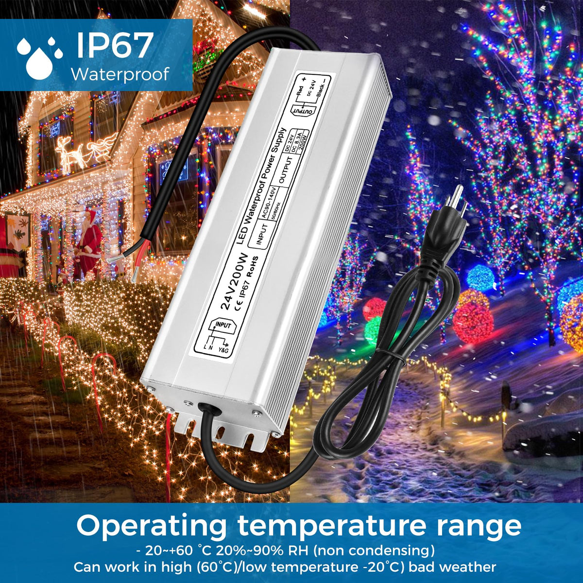 200W 24V IP67 Waterproof LED Driver D527