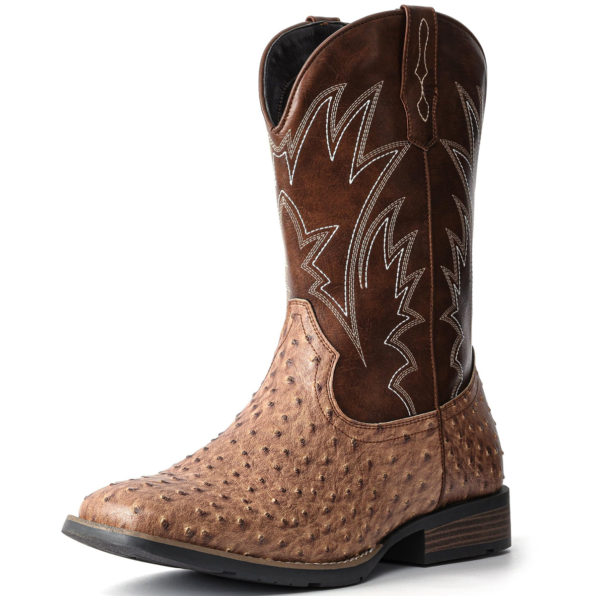Cowboy Boots for Men Western Ostrich Embroidered Pull On Boots B583