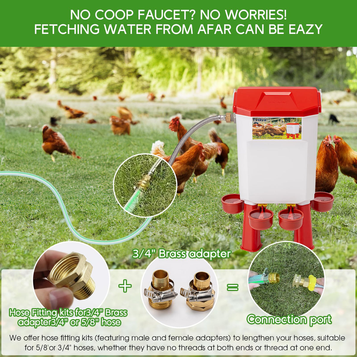 Automatic Chicken Waterer with Four Water Cups V982889