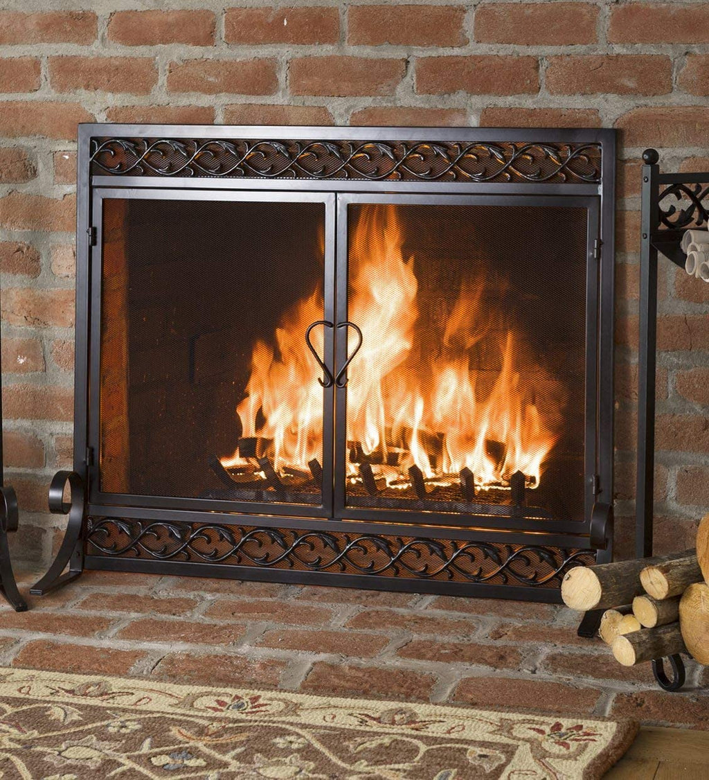 Black Metal Fireplace Screen T6918