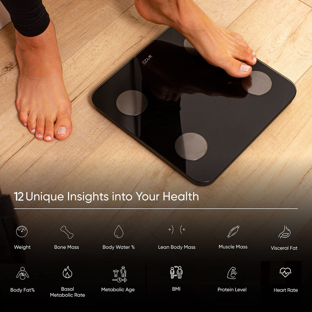Digital Bathroom Scale 400 lb Black White I809526