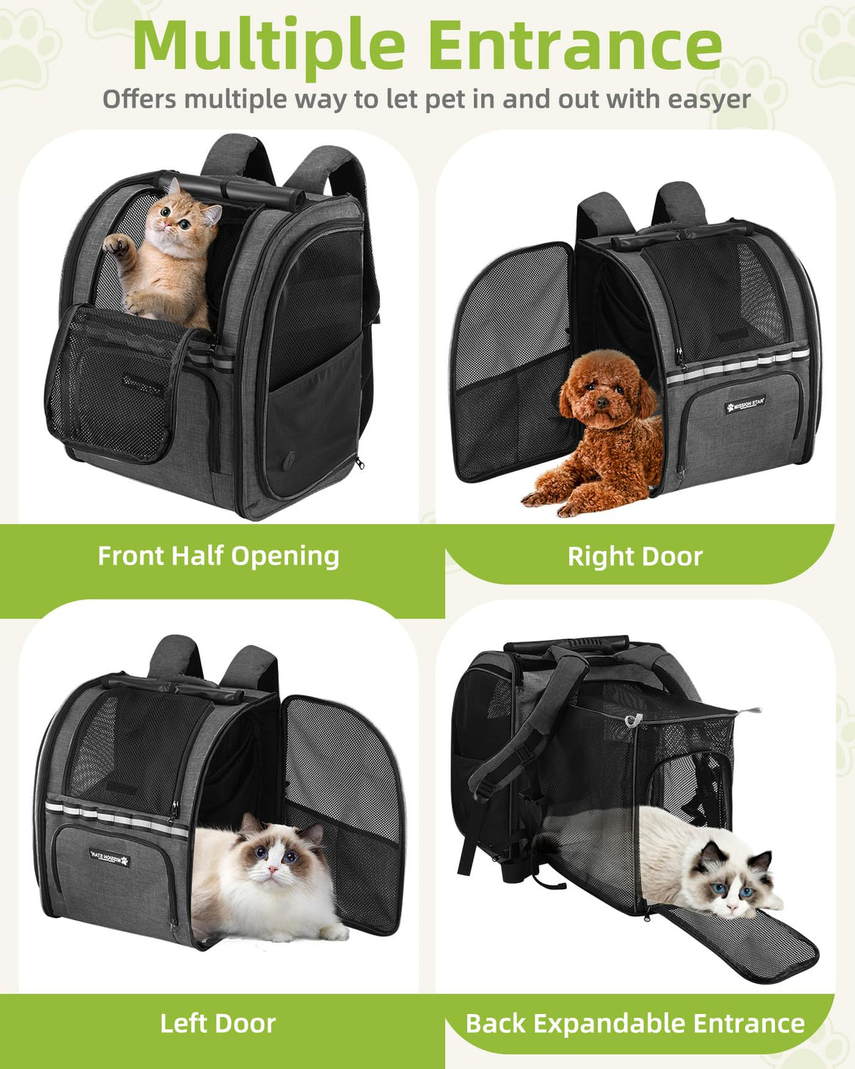 Expandable Breathable Mesh Cat Dog Carrier Backpack B5495