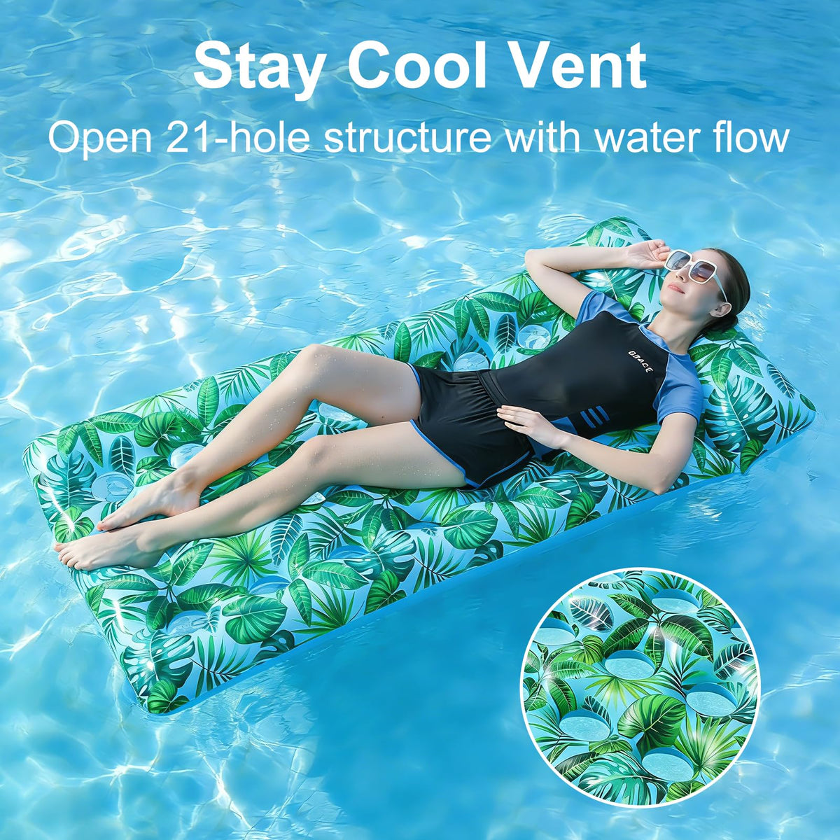 2 Pack Inflatable Pool Lounger with Headrest Drink Holder K136520