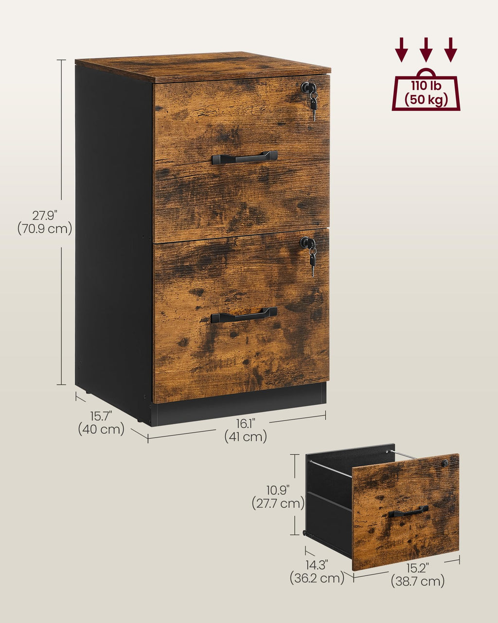 2 Drawer File Cabinet with Locks Y677010