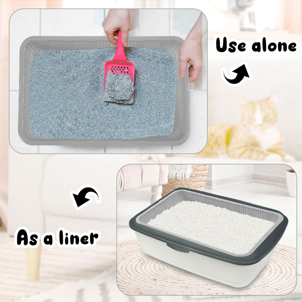 30 Pack Disposable Litter Boxes for Cats Gray T188989