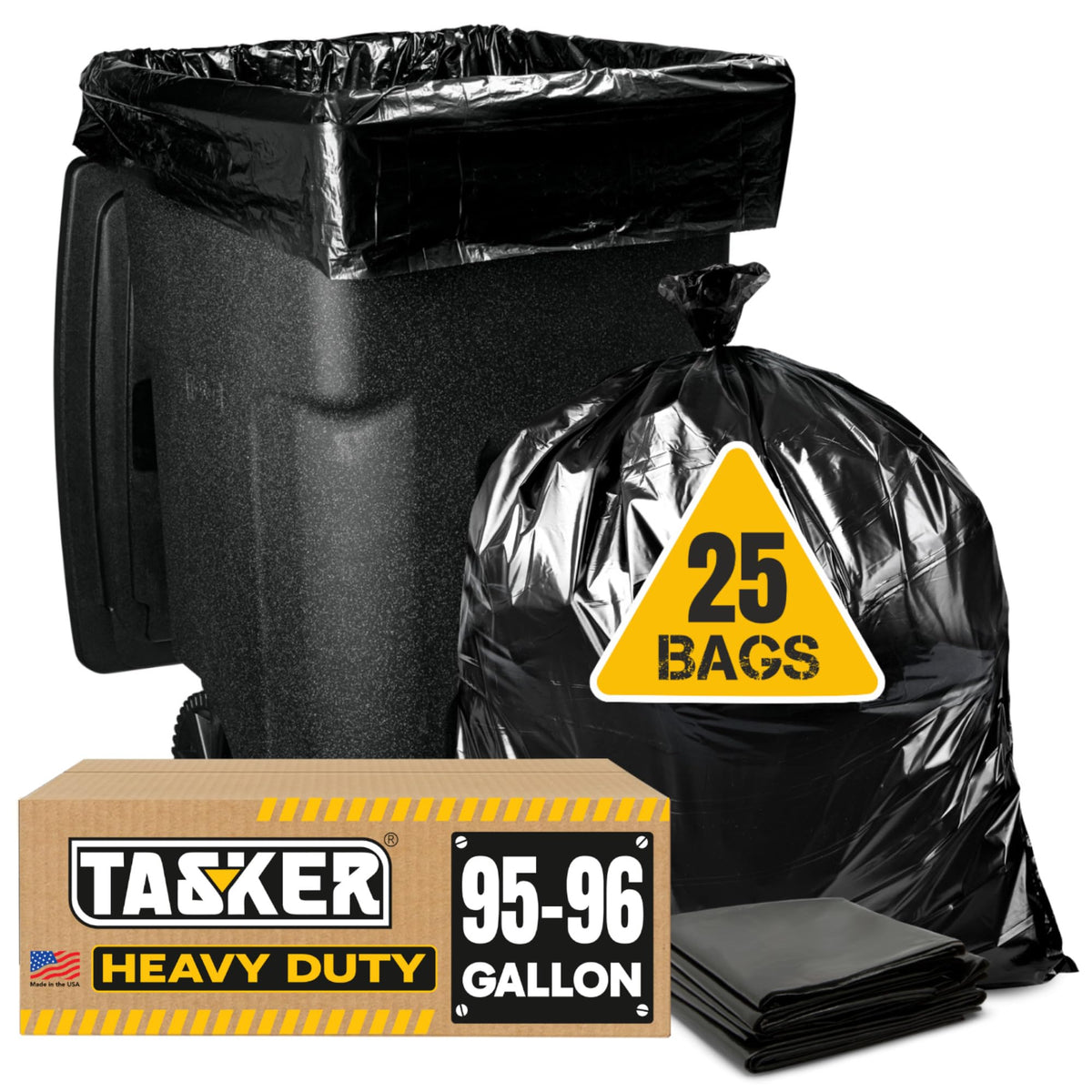 95 Gallon 2 Mil Heavy Duty Trash Bags 25 Count J9915