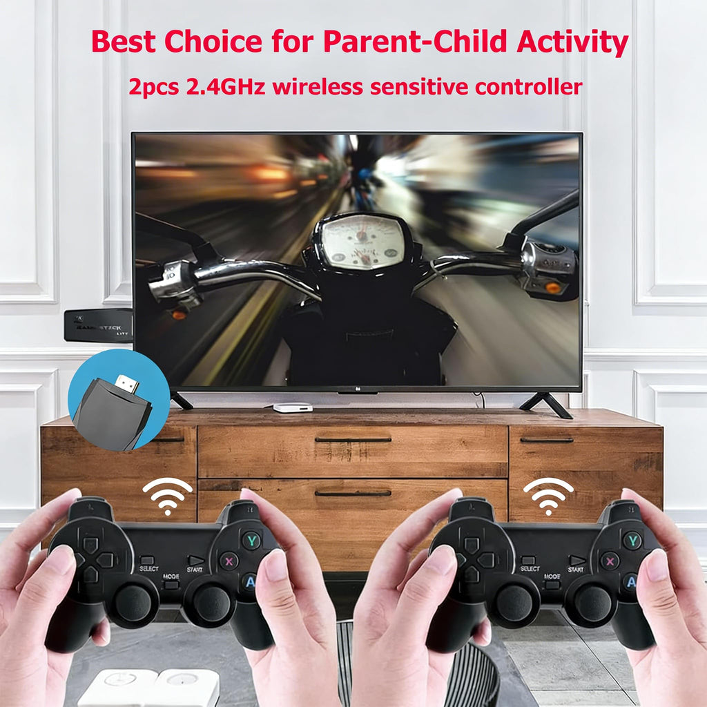 Wireless Retro Game Console 128G Plug & Play Video Game Stick with 2.4G Wireless Controller K2920