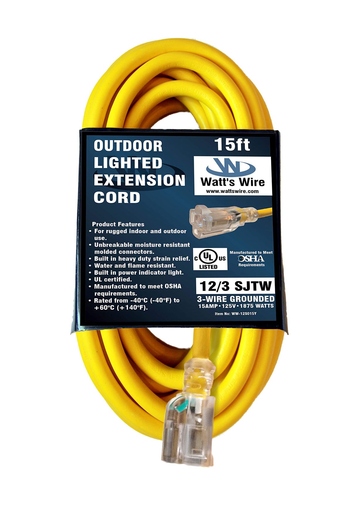 15 ft 12 Gauge Heavy Duty Extension Cord I7168