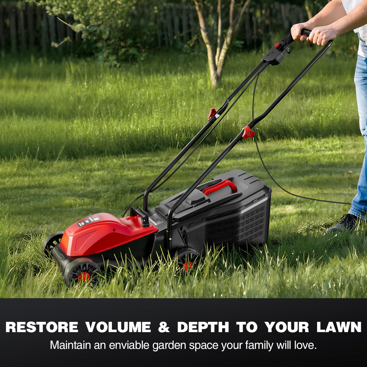 14" Corded Electric Lawn Mower with 3-Position Height Adjustment X7217