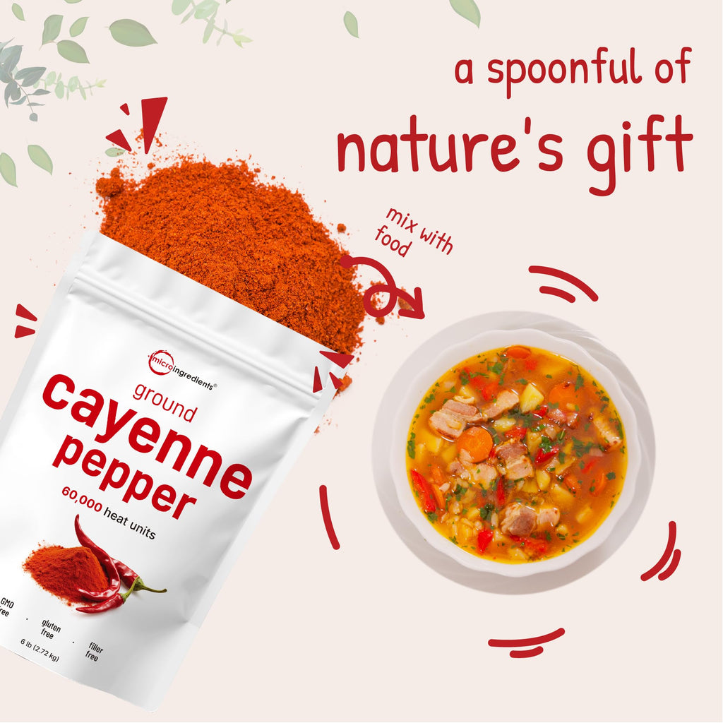Ground Cayenne Pepper Powder 6lbs 60,000 SHU F3210
