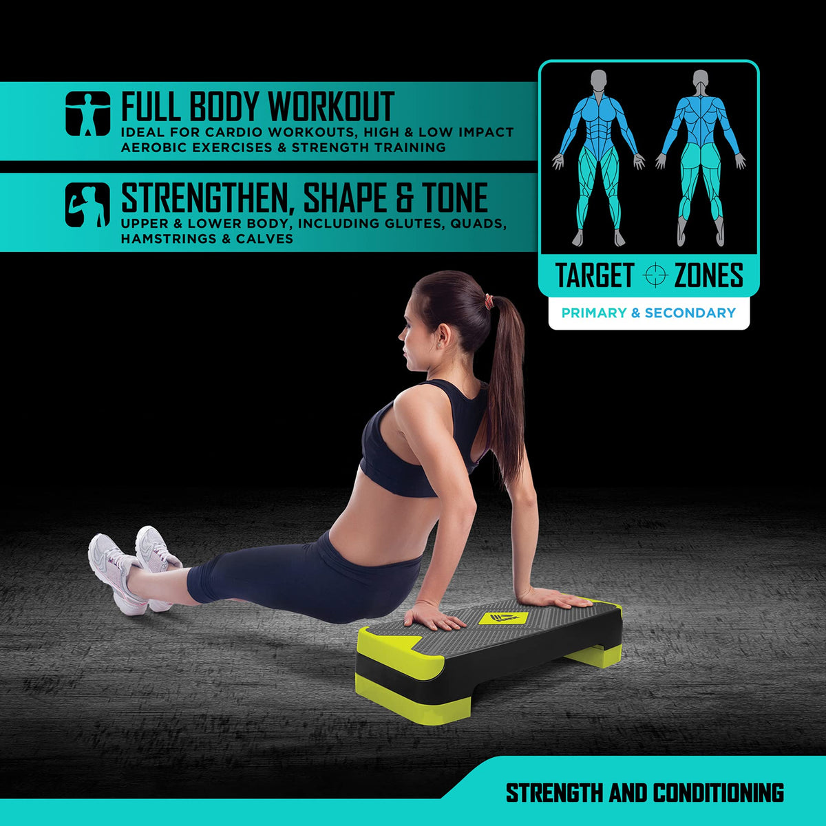 Aerobic Step Platform with Non-Slip Textured Surface F2205