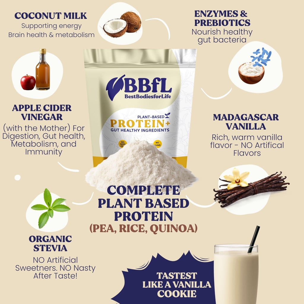 Plant-Based Protein Shake 21g Vegan Protein Vanilla 15 Servings Q85171