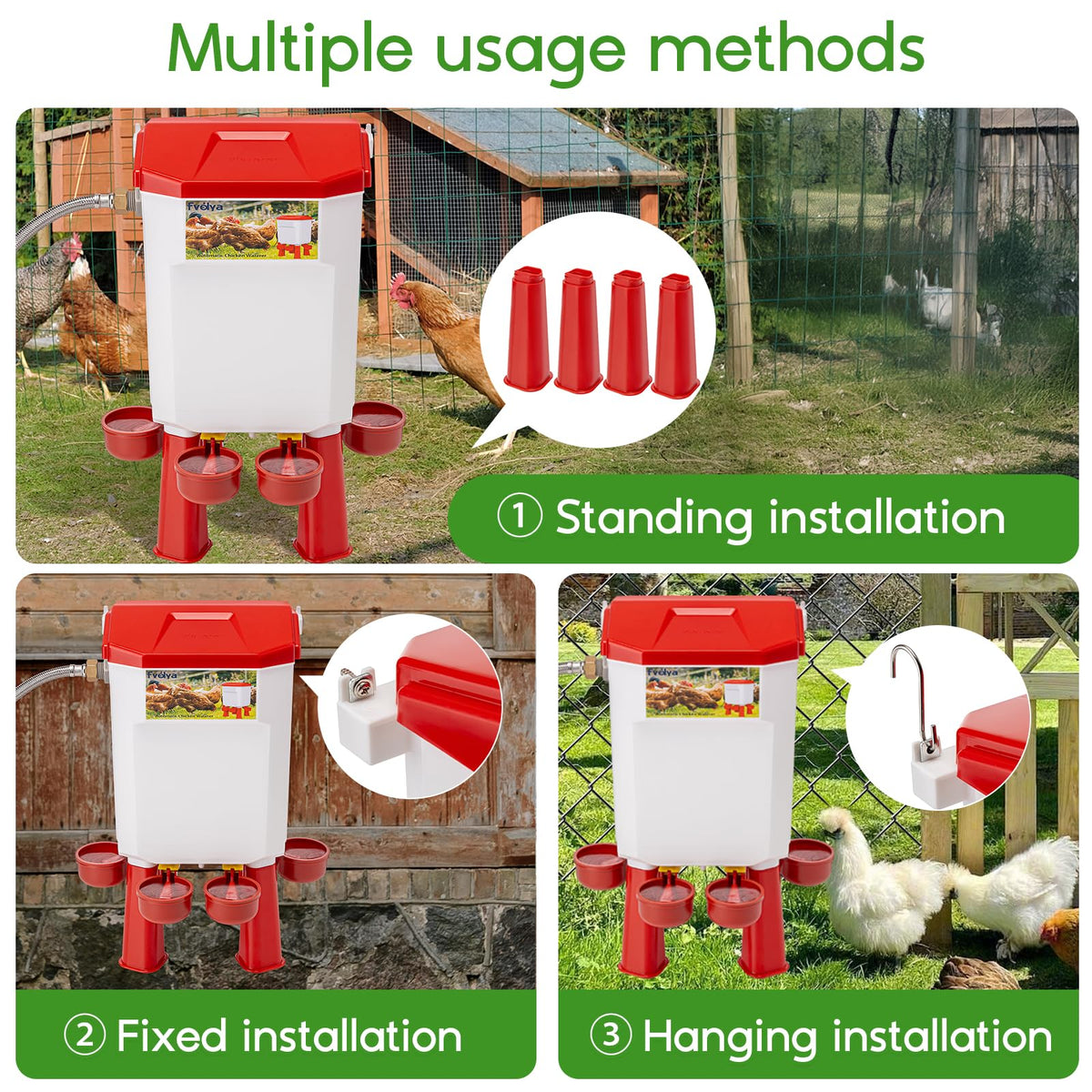 Automatic Chicken Waterer with Four Water Cups V982889