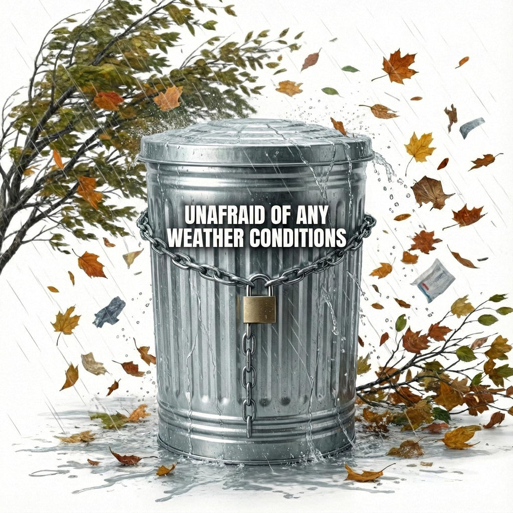 31 Gallon Galvanized Steel Metal Trash Can with Locking Lid W575784