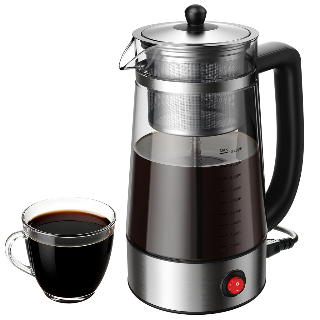 10-Cup Electric Percolator Coffee Pot with Borosilicate Carafe C654576