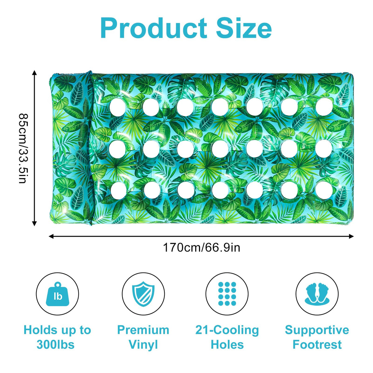 2 Pack Inflatable Pool Lounger with Headrest Drink Holder K136520