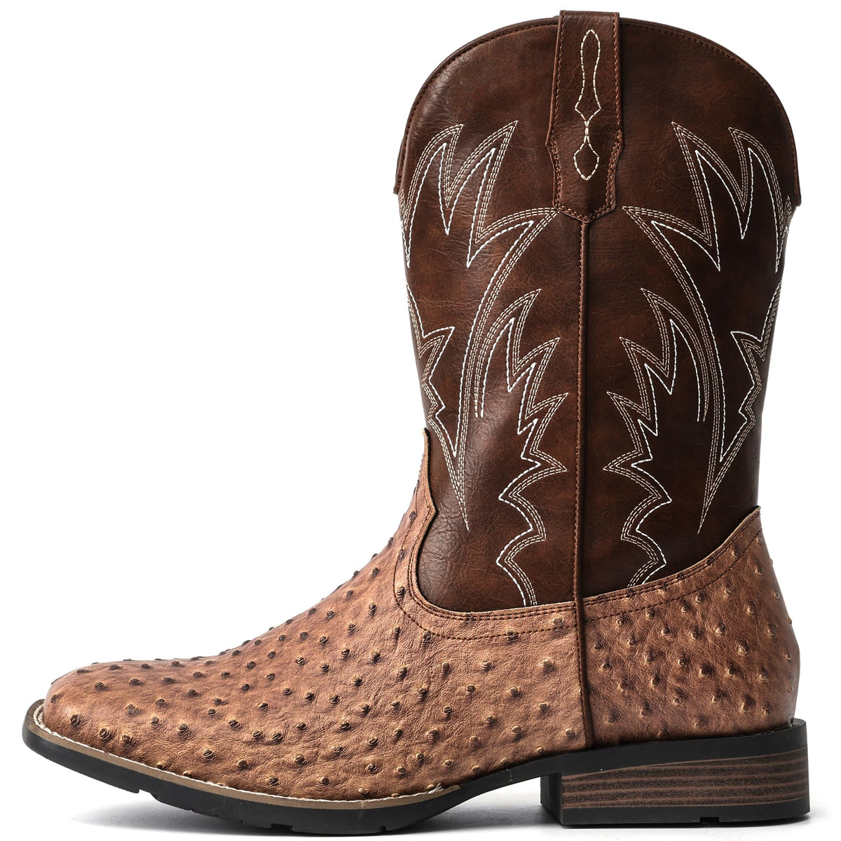 Cowboy Boots for Men Western Ostrich Embroidered Pull On Boots B583