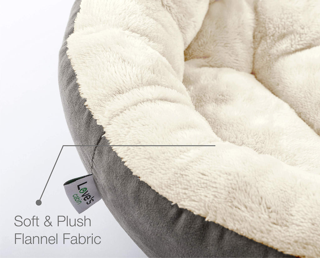 Round Donut Cat and Dog Cushion Bed, 20in Washable Gray Q632063
