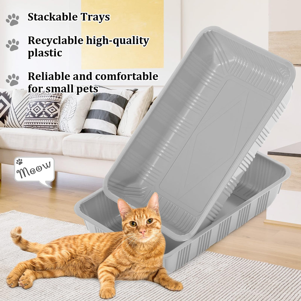 30 Pack Disposable Litter Boxes for Cats Gray T188989