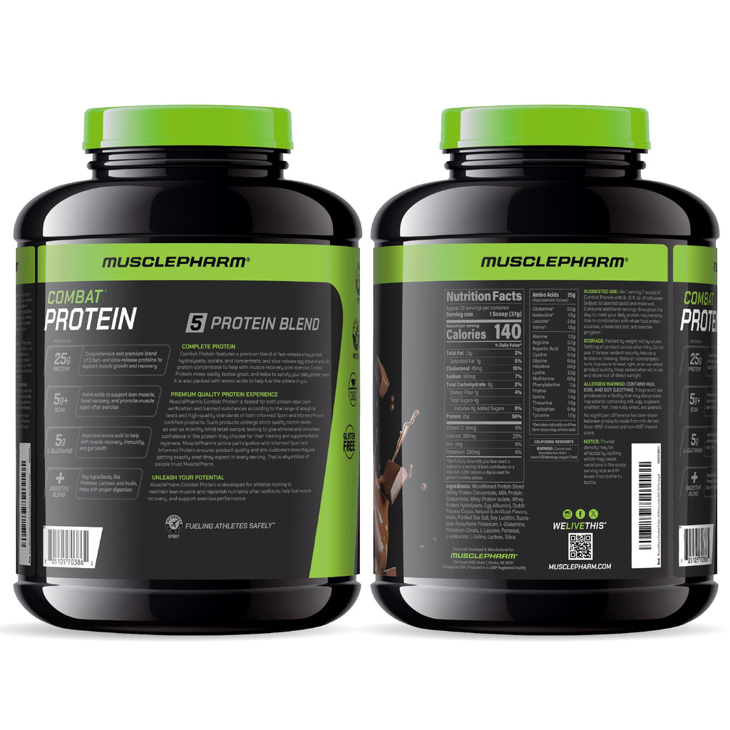 Chocolate Milk Flavor 5 Protein Sources Gluten Free Protein Powder 4.2 lb H966