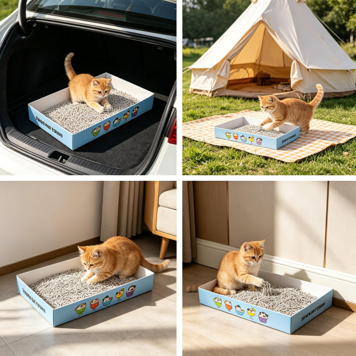 32 Pack Disposable Cat Litter Box with 6 Scoops N5132