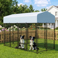 8x4x6 FT Outdoor Dog Kennel with Swivel Feeder E918