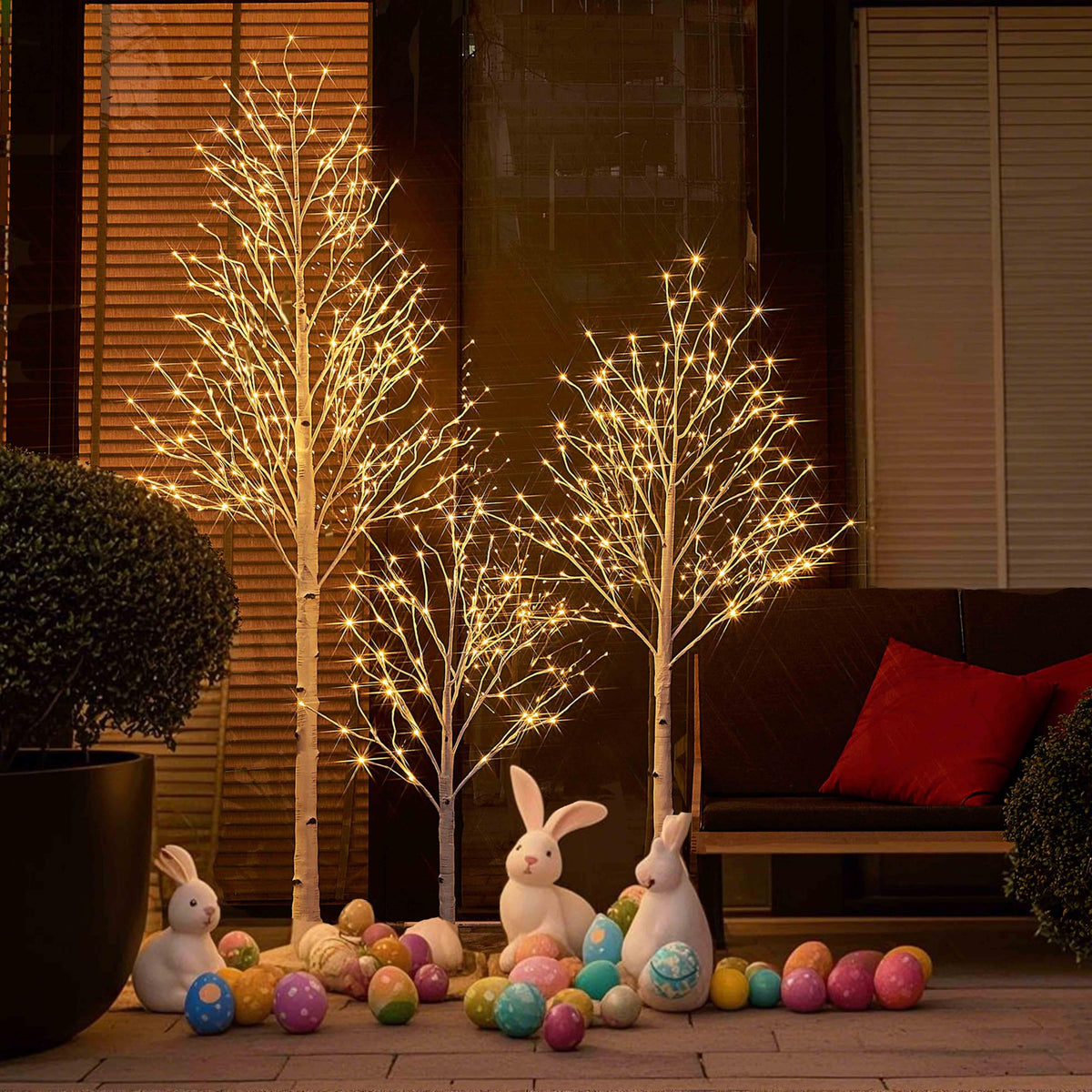 Lighted Birch Tree 8FT 240 Warm White Lights J9571