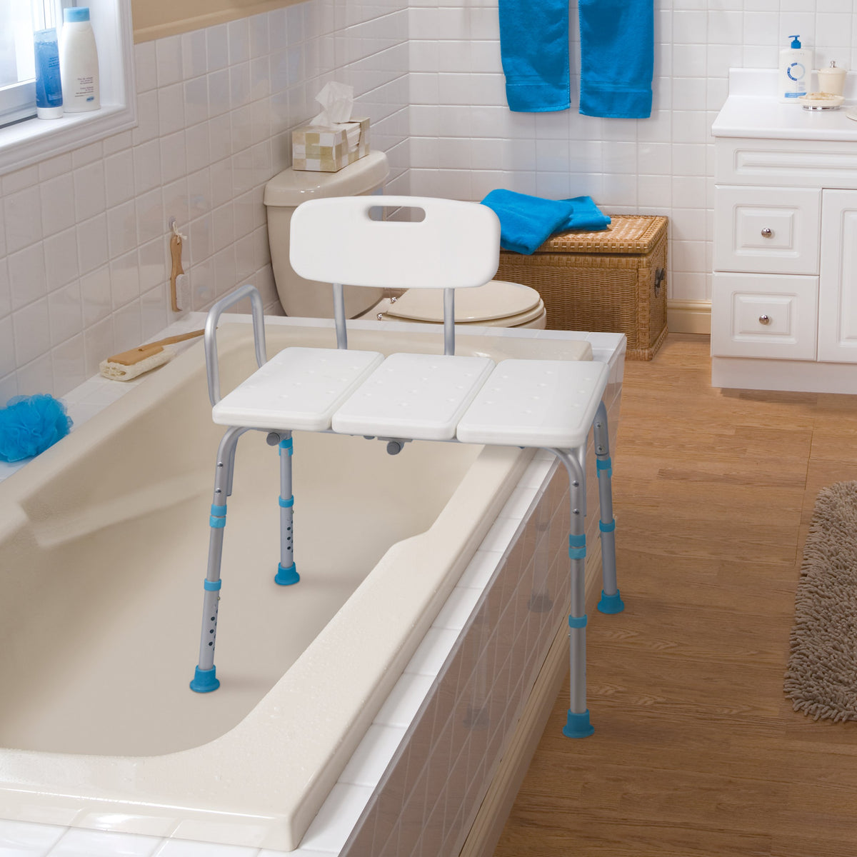 Adjustable Bath and Shower Bench with Reversible Backrest X468311
