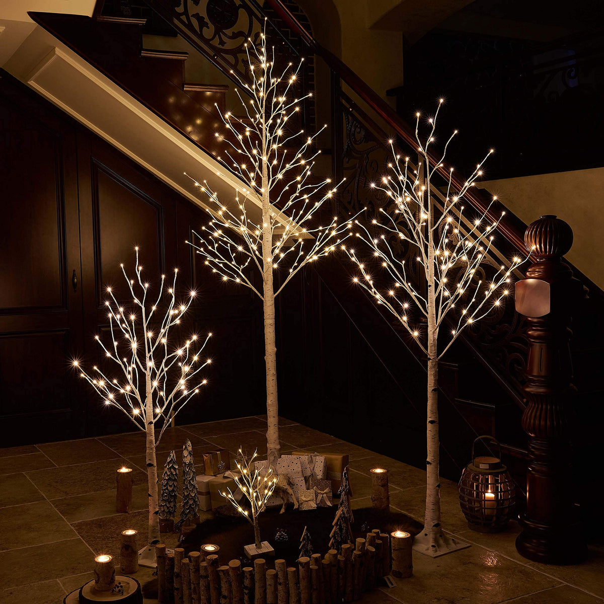 Lighted Birch Tree 8FT 240 Warm White Lights J9571