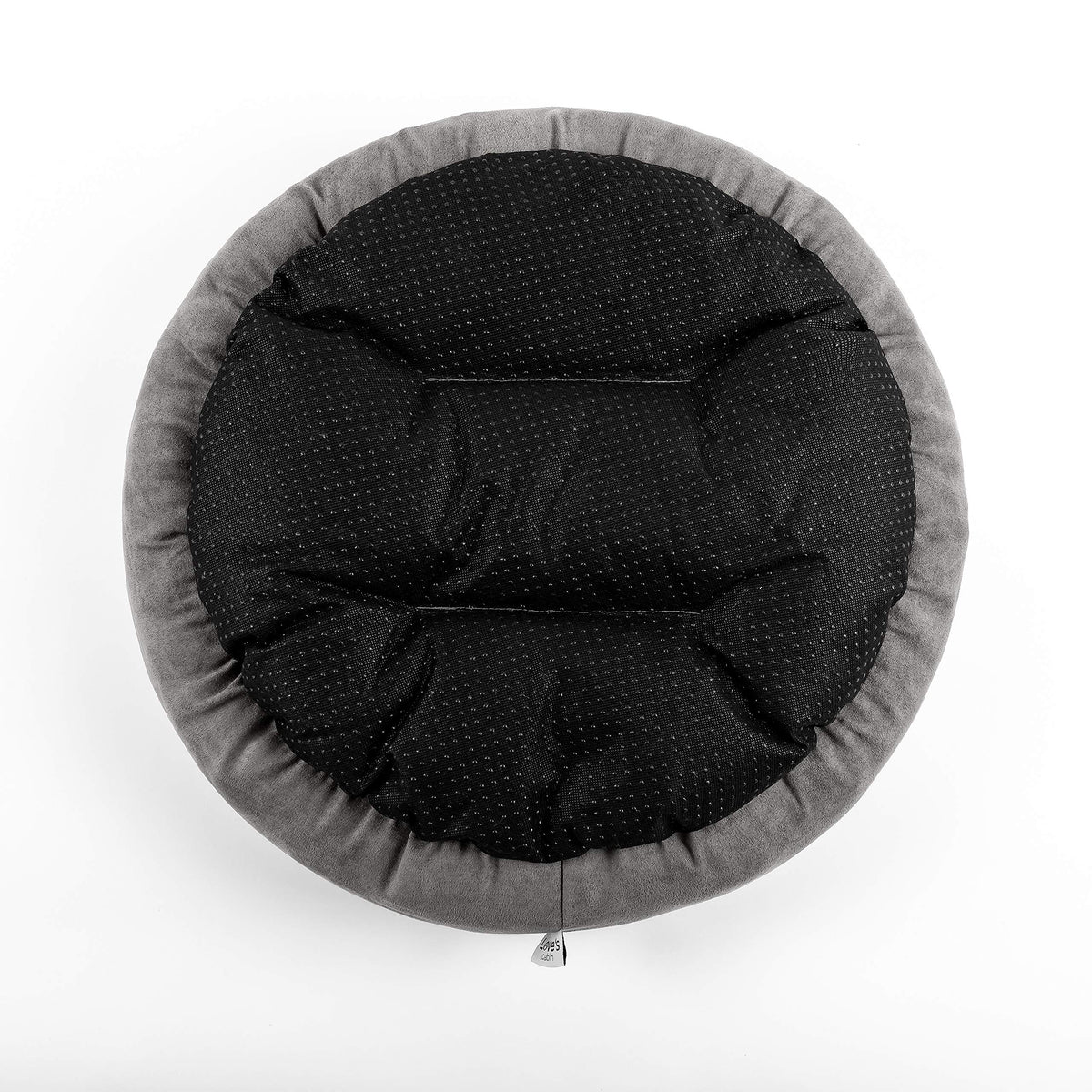 Round Donut Cat and Dog Cushion Bed, 20in Washable Gray Q632063
